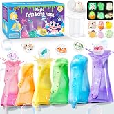 TUZT Kids Bath Bomb Potion Kit, 12 Glow-in-Dark Toys &amp; 6 Fizz Bottles | Educational Bubble Bath Toy, Non-Toxic Easy Clean Formula, STEM Science Bath Time Activity Set Birthday Gift for Kids 3-8