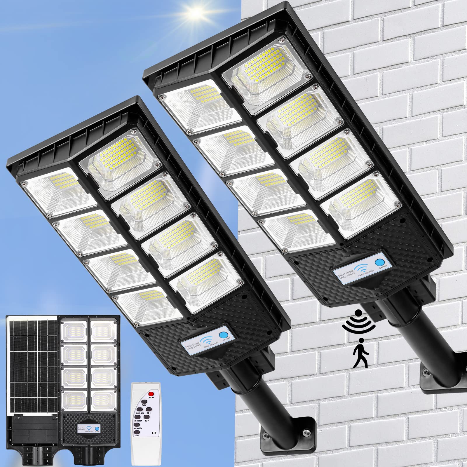 thumbnail image 2 of PFCTART 10000W Commercial Solar Street Light – Dusk To Dawn With Remote For Parking Lots & Roads 2 of 6