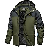 MAGCOMSEN Men's Winter Coats Ski Snow Waterproof Jackets Fleece Warm Snowboard Hooded Jacket Parka Raincoats 9 Pockets