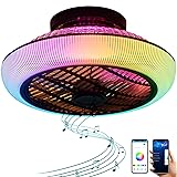 Bladeless Ceiling Fan With Lights Modern Bluetooth