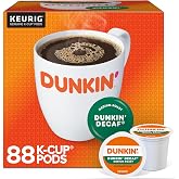 Dunkin' Donuts Decaf Keurig Single-Serve K-Cup Pods, Medium Roast, 22 Pods Per Pack, Case Of 4 Packs