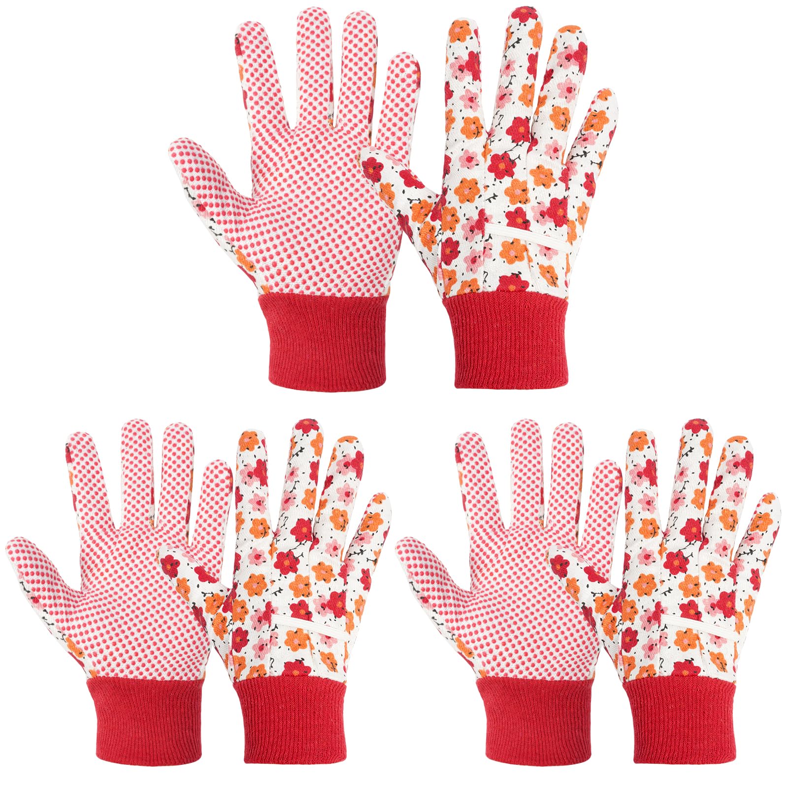 Ainiv Floral Gardening Gloves for Women/Ladies, 3 Pairs Non-Slip Garden Work Gloves, Breathable Yard Work Glove Light Working Gloves for Farm, Yard, Pruning, Outdoor Multi-Purpose(Universal Size) — image 1