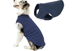 Gooby Stretch Fleece Vest Dog Sweater - Indigo Blue, 4X-Large - Warm Pullover Fleece Dog Jacket - Winter Dog Clothes for Small Dogs Boy - Dog Sweaters for Small Dogs to Dog Sweaters for Large Dogs