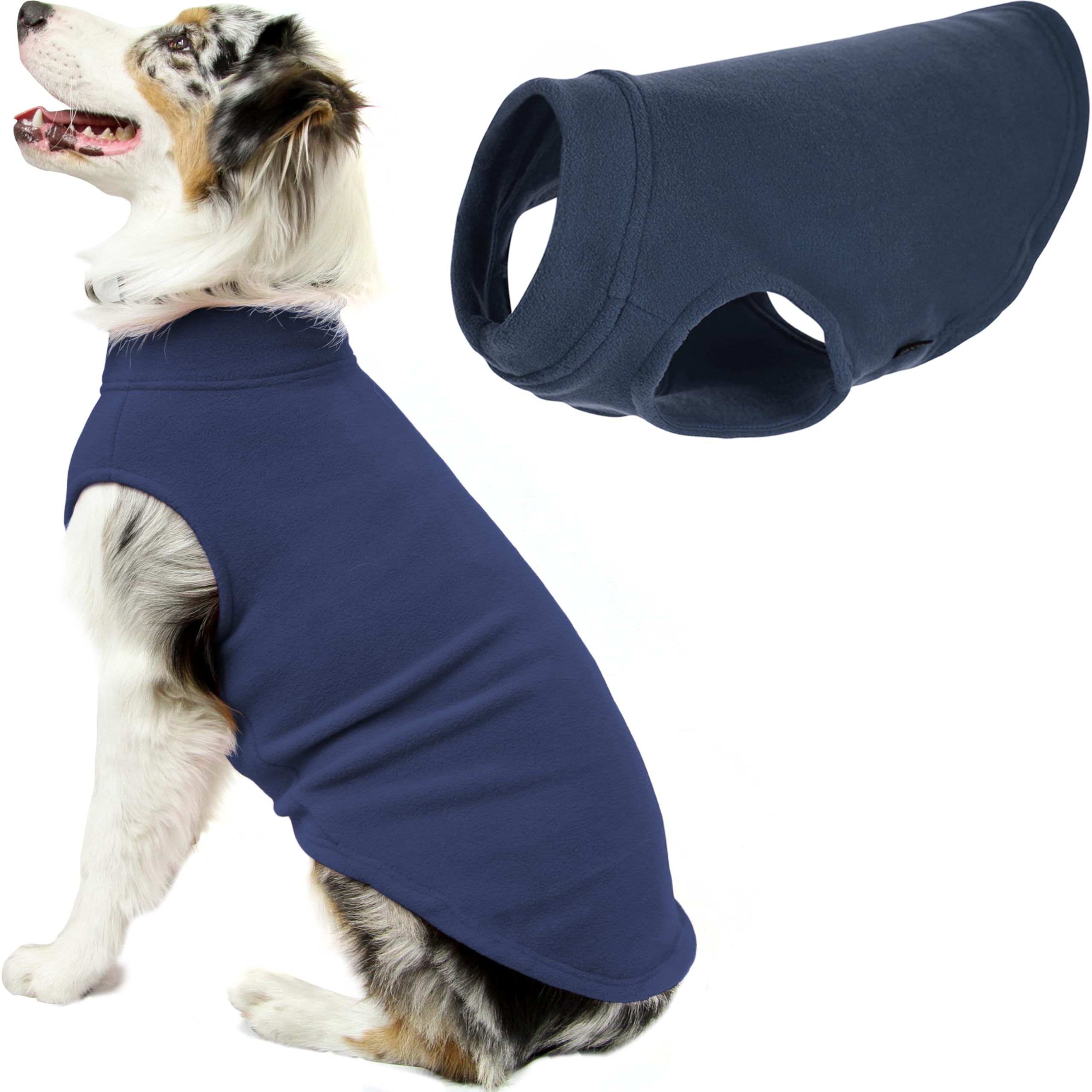 GOOBY - Stretch Fleece Vest, Pullover Fleece Vest Jacket Sweater for Dogs, Indigo Blue, 4X-Large