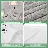 GSrenyu 3 Pcs Hooded Baby Towel 80x80 cm Coral Velvet Absorbent Cute Animals view 3