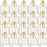 Paterr 20 Pack Plastic Clear Tote Bags 10 x 10 x 4 Inch Stadium Approved Gift Bag with Handles for Women Sports Work Travel