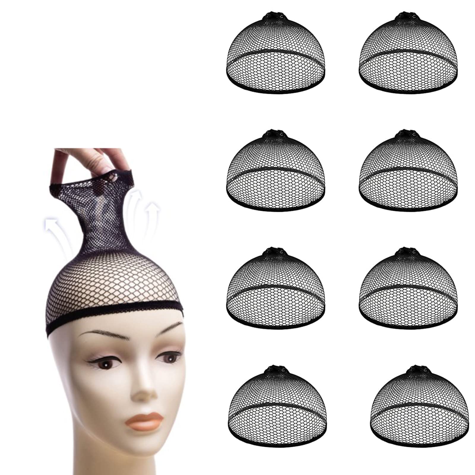 15 Pcs Wig Caps Nylon Mesh Wig Cap Nets Caps Stretchable Wig Caps to Hold Wig in Place, Stretchy & Breathable