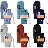 Cutecrop 6 Pairs Winter USB Heated Gloves Hand Warmers Mittens 6.5 Inches Powered Rechargeable Gloves Touch Screen Full and Half Fingerless Mittens Desk Hand for Women Men Cold Weather Warm Gift