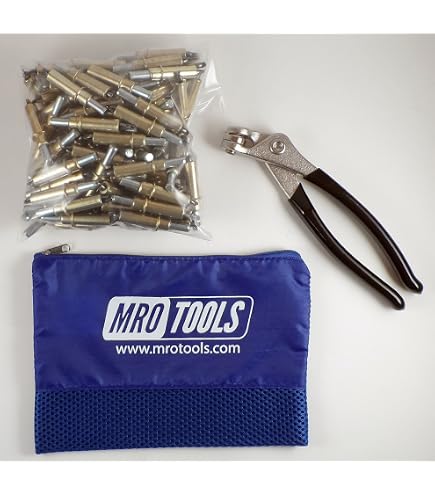 25-Pack 1/8" Standard Cleco Fasteners Kit – With Cleco Pliers & Zippered Carry Bag, For Sheet Metal Work