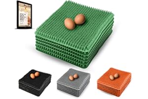 Roosty's Chicken Nesting Box Pads x6 | Washable Nesting Pads Hens | Raising Poultry Ebook Included | for Chicken Coops, Nesting Boxes, Chicken Bedding | Chicken Coop Accessories (Green)