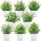 Der Rose 8 Packs Fake Plants Small Artificial Faux Plants for Home Office Desk Accessories Farmhouse Bathroom Bedroom Decor I