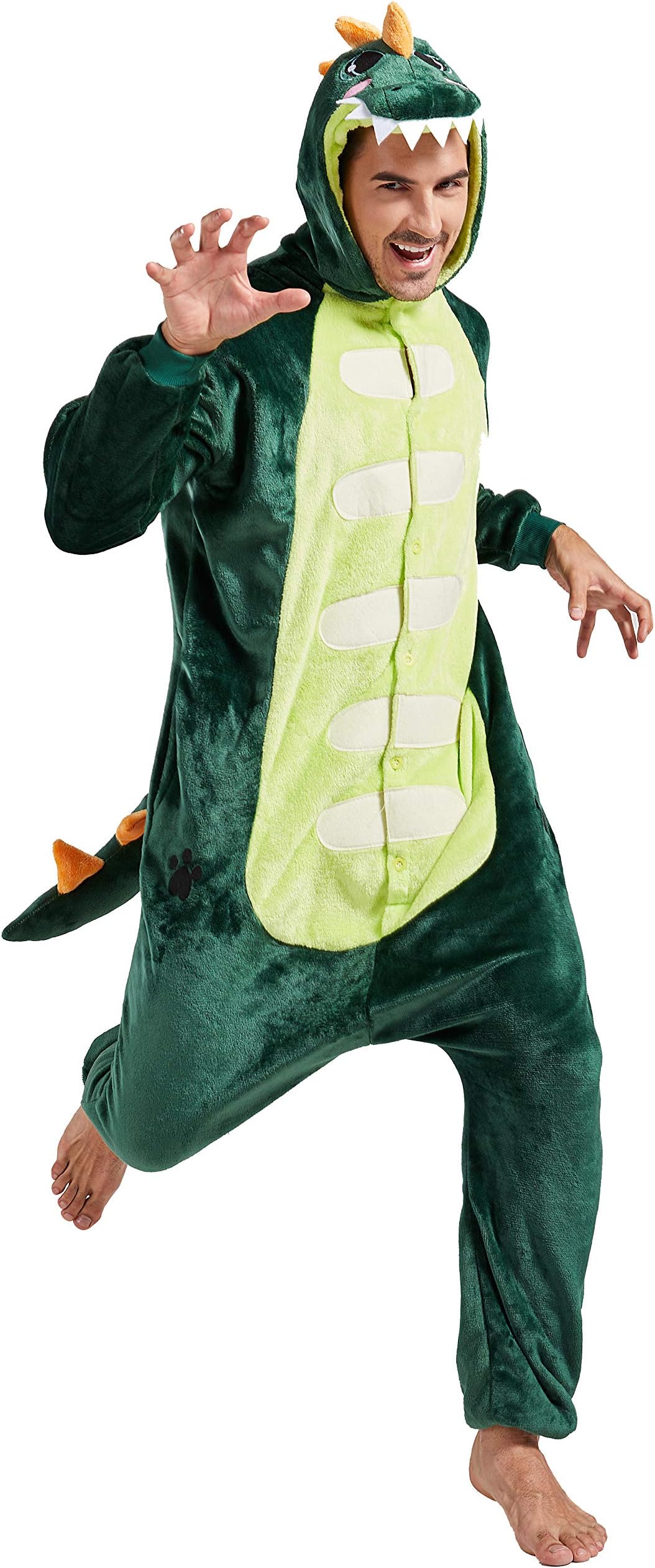 Afoxsos Adult Animal Pajamas Costume - Plush One Piece Cosplay Dinosaur Onesies Costume