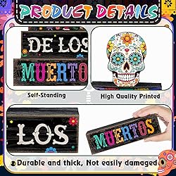 Lineshading 4 Pcs Day of The Dead Table Decorations