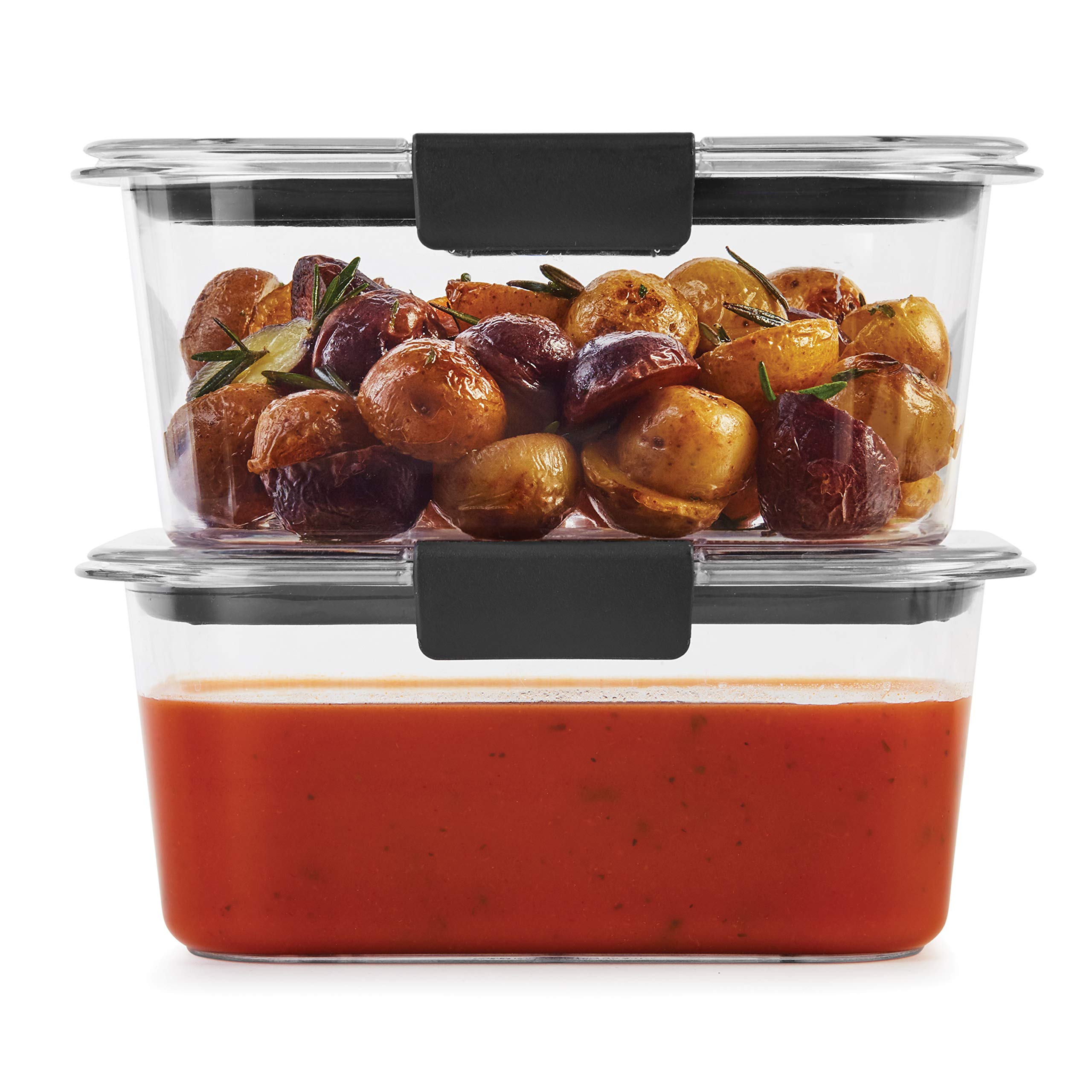 Rubbermaid Brilliance BPA Free Food Storage Containers with Lids, Airtight, for Lunch, Meal Prep, and Leftovers, Set of 2 (4.7 Cup)