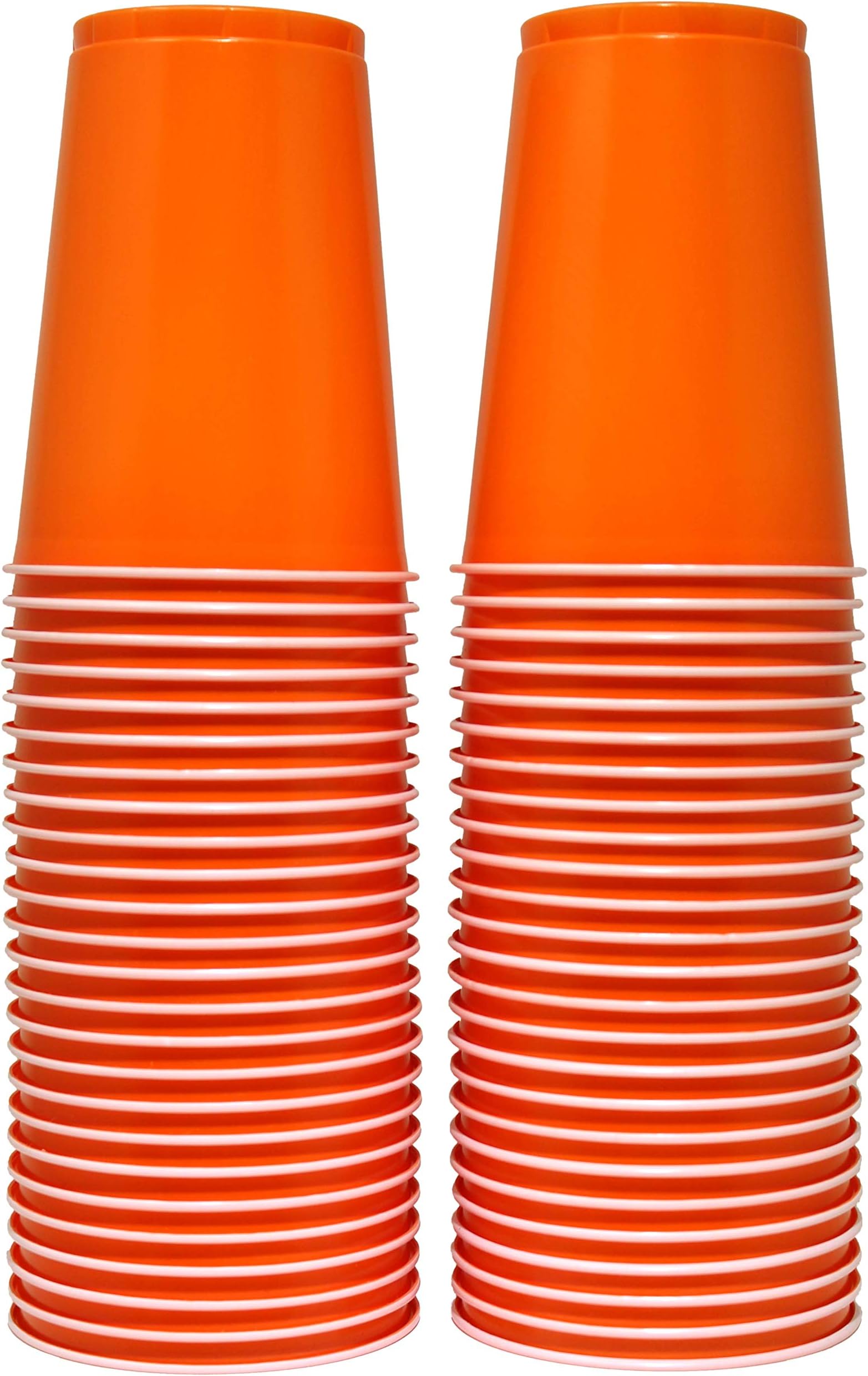 16-oz Disposable Plastic Party Cups, 50 Count, Orange