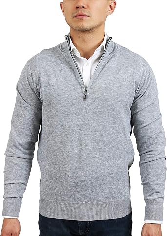 grey half zip