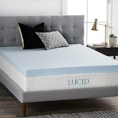 LUCID 4-Inch Gel Memory Foam Mattress Topper Twin, Ventilated