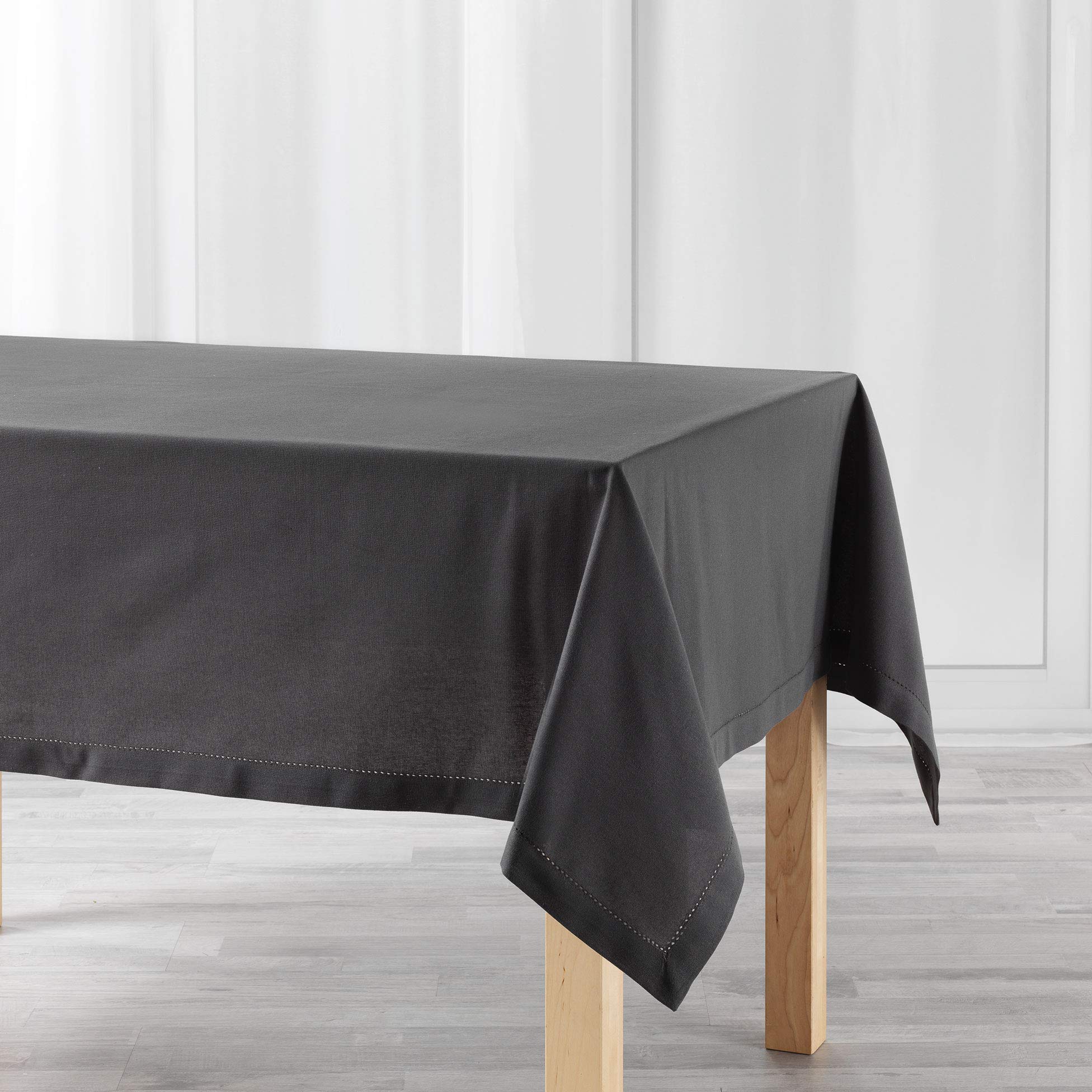 Douceur d'Intérieur Charline Rectangular Tablecloth, Anthracite, 140 x 240 cm