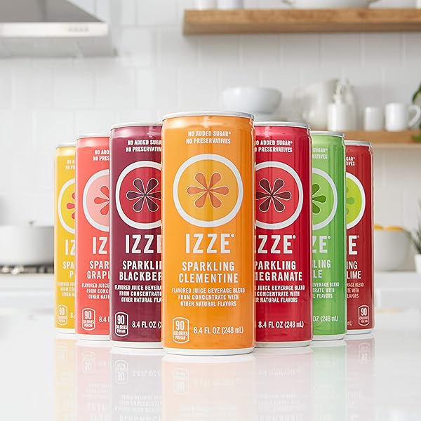 IZZE SPARKLING JUICE, POMEGRANATE, 8.4 OZ CAN