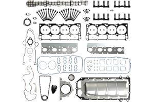 OBSIDIANDRIVE MDS 5.7 HEMI Lifters Camshaft Kit w/Head Gasket Set Timing Chain Fit For Chrysler 300 Jeep Grand Cherokee Dodge Charger Challenger Durango V8 5.7L 2009-2018 53022372AA 53021726AE 53021726AD
