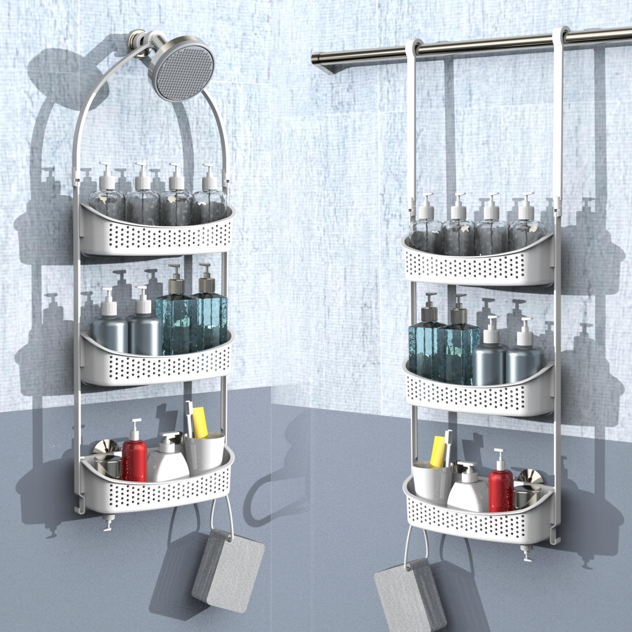 EMT ETRENDS Heavy duty shower caddy hanging; 3 tiers supper large ...