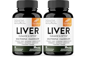 Sandhu's Liver Renew Cleanse Detox, Repair & Support |70 Capsules (Pack of 2)| 2 Months+ Supply| Herbal Supplement for Liver Health| Milk Thistle Dandelion Root with 9 Minerals