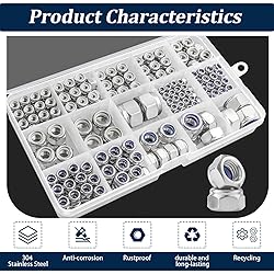 Vifmy SAE & Metric Nylon Insert Lock Nuts