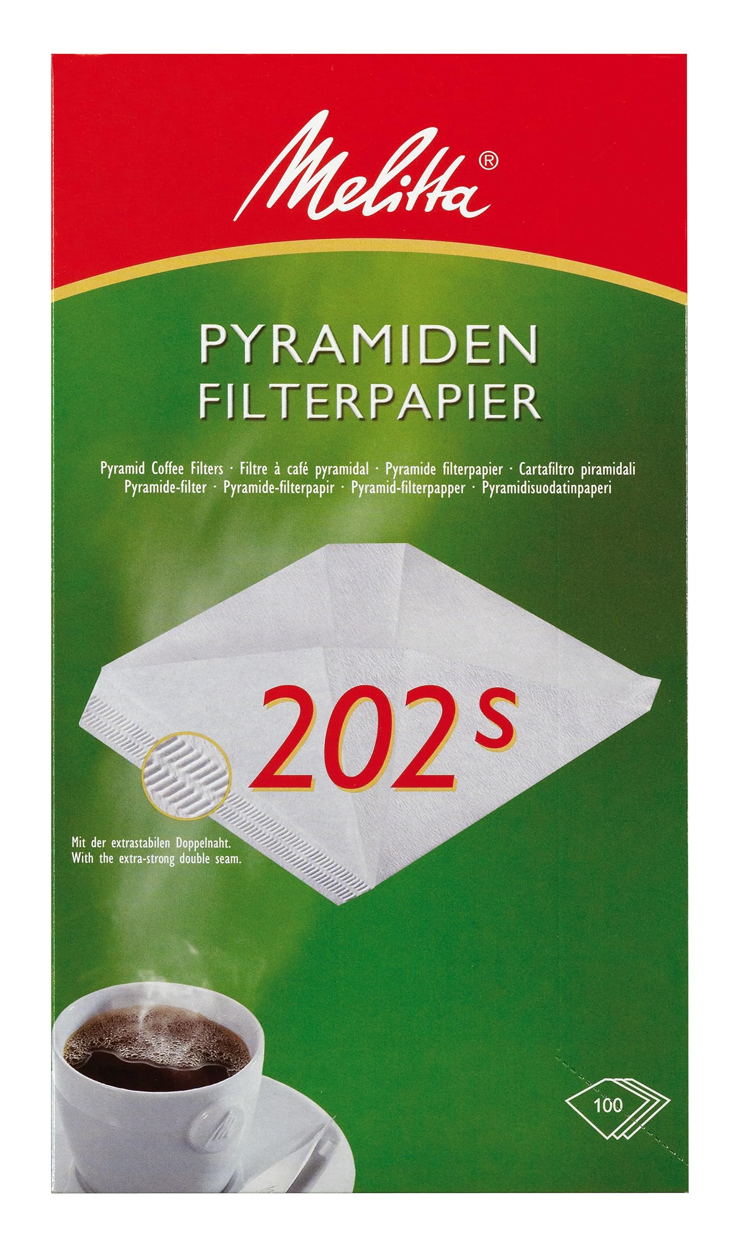 Melitta Filter Paper 202 S Pyramid – White (Pack of 100)