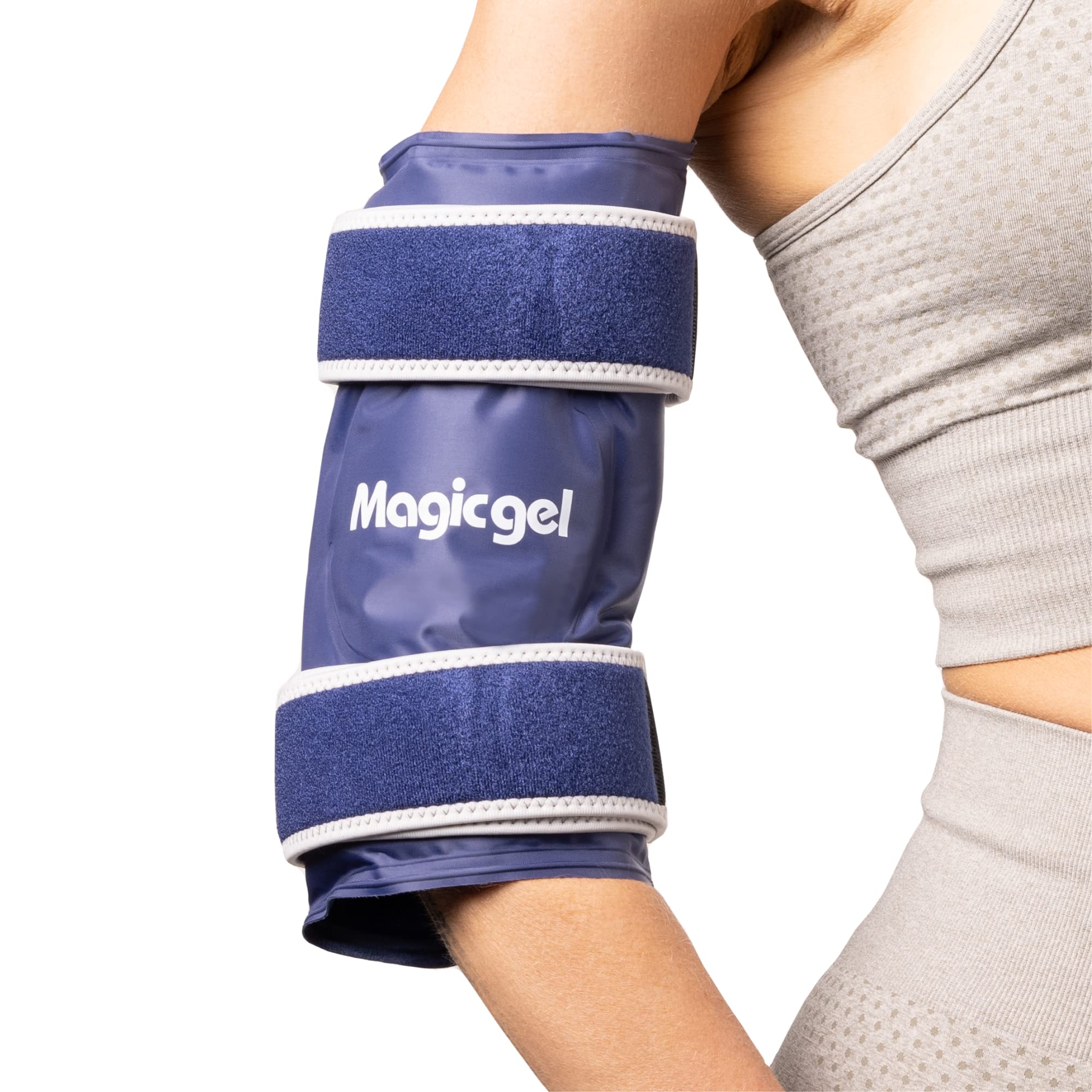 Magic Gel Elbow Ice Pack Wrap - Reusable and Adjustable Arm Compression Sleeve for Injuries Sports Injury Men Women - Flexible and Easy to Freeze Cold Compress