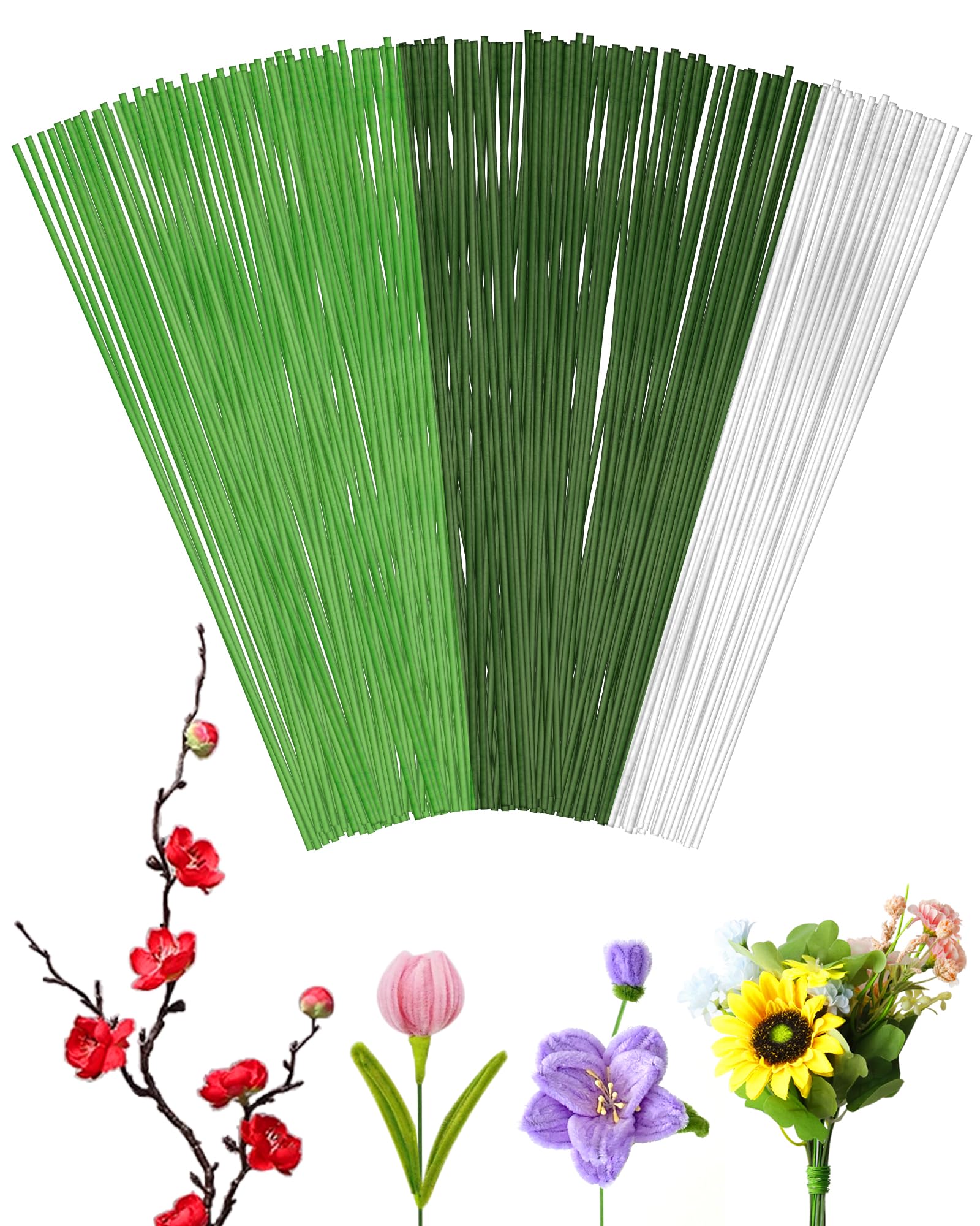 Photo 1 of 120 PCS FIVEIZERO 18 Gauge MixColor Floral Wire Stems for Artificial Flower Making,Florist Wire,Flower Wires for Crafts,Alambre para Flores for Wreaths, Flower Arrangements and DIY Projects