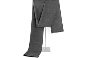 Mukidom Winter Scarf For Men Ultra-Soft Plaid Tassel Men Scarf Warm Soft Cashmere Feel 73"×12"