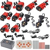 46pcs Technic-Motor Set with Red-Burst-Monster-Motor Wide Compatibility | Remote-Battery-Box-Extension-Cable, Technic Parts for STEM Assembled Building Block, Power Functions for MOC Brick
