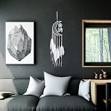 Dremisland Handmade White Dream Catcher Moon Design with Feathers 24 inch view 7
