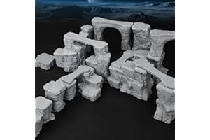 AUSPDICE RPG Terrain AF693 The Pit Canyon Scene for DND Campaigns – The Pit Canyon Modular Scenery Set with Rock Bridges, TTRPG Structures, Map Accessories for 28–32mm Characters, Wargame and Roleplay Ready