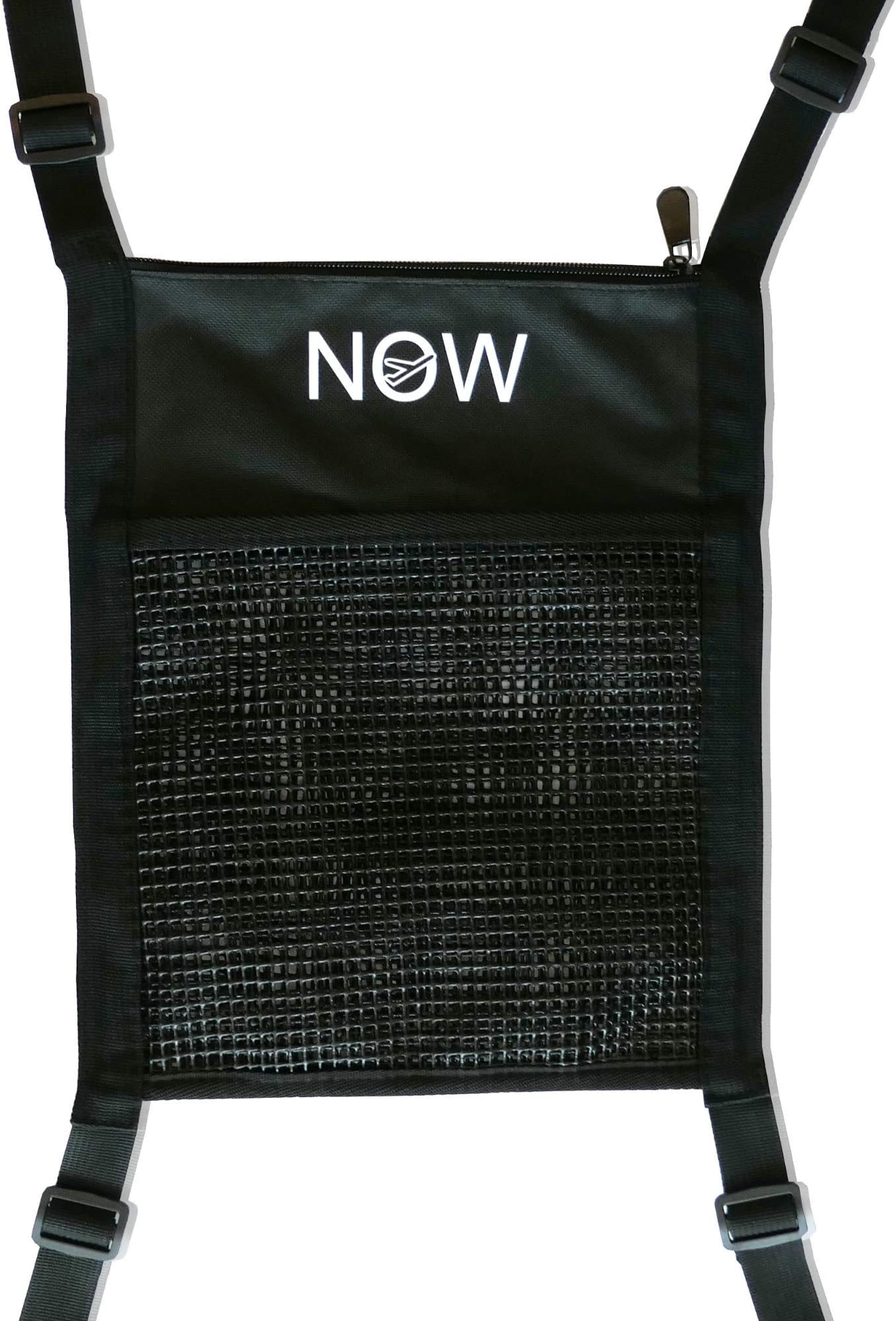 Mesh Car Organizer with Pocket for Between Seats Storage: Cargo Nets for Cars Front Seat, Net Organizers Behind Console, Backseat Pockets for Kids Toys, and Pet Barrier from Back (Black 1 Pack)