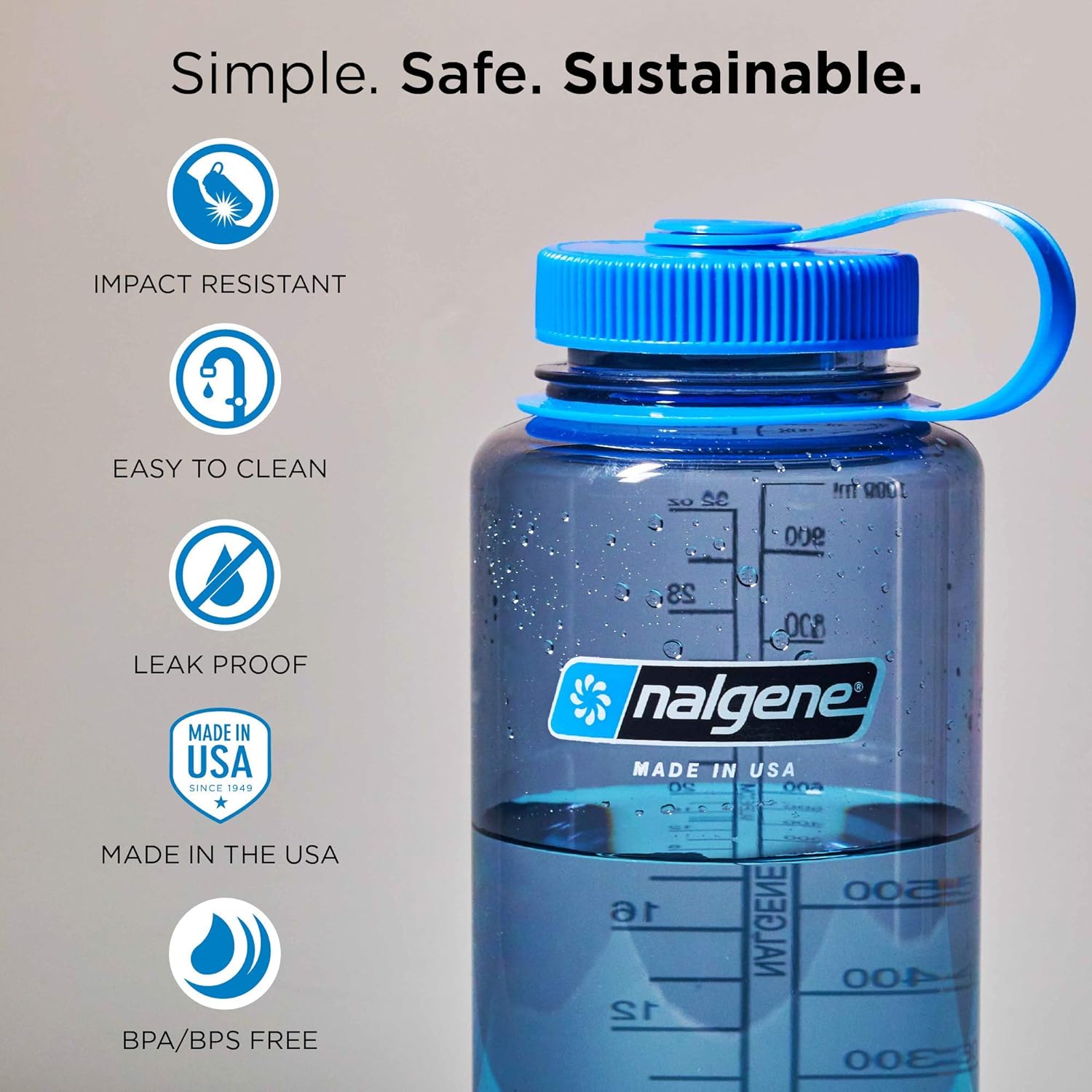 Nalgene Tritan Wide Mouth BPA-Free Water Bottle, Blue, 32 oz : Sports Water Bottles : Sports & Outdoors