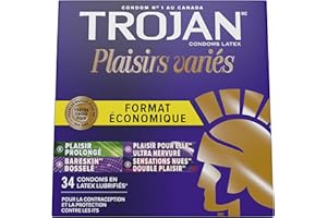 Trojan Pleasure Pack Assorted Lubricated Latex Condoms, 34 Count, Assortment of our Most Stimulating Condoms - Twisted Pleasu