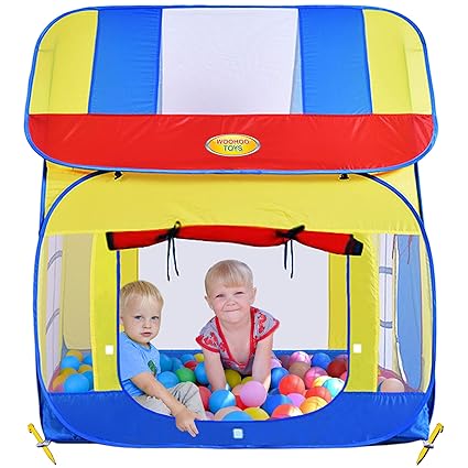 Portable Travel Pop Up Play Tent Boy Girl Fire Truck Design Ball