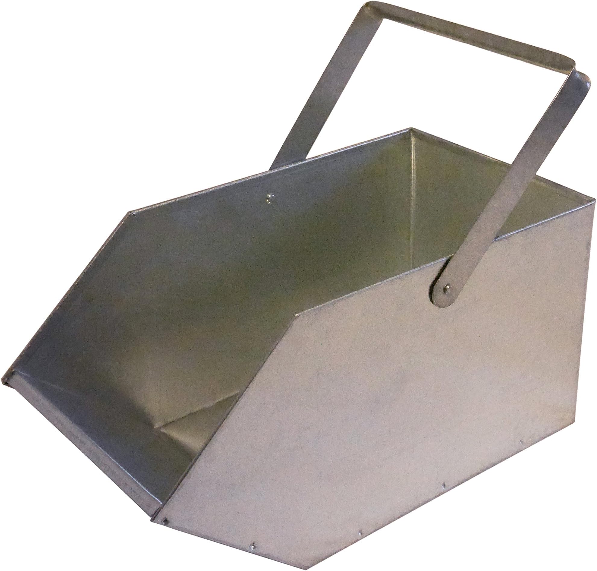 Coal Scuttle/Wood Basket/Pellet Basket “Bergwerk” made from Galvanised Sheet Metal, Can Also Be Used as a Kindling Wood Storage Basket or as an Ash Bin