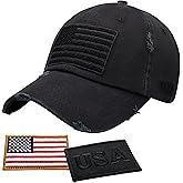 Antourage American Flag Unisex Baseball Hat for Men and Women | USA Flag Mesh Snapback Flat Visor Cap + 2 Patriotic Patches