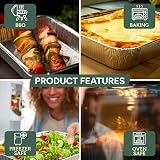 Zuvo Aluminium Foil Baking Trays 10 Pack 32x20x3.3cm Without Lids view 7