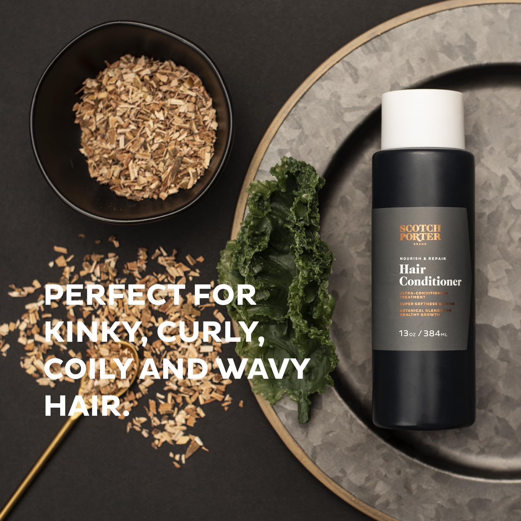 Scotch Porter Nourish & Repair Hair Conditioner for Men, 13oz | Strengthens & Softens | Prevents Frizz | Free of Parabens | Sulfates & Silicones | Vegan