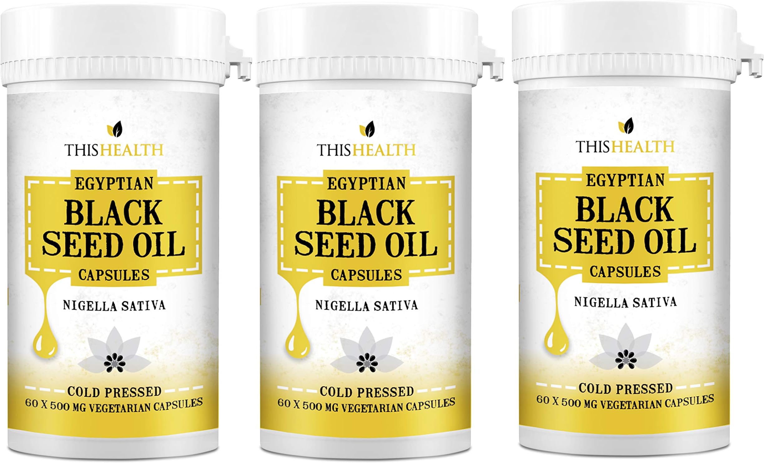 Cold Pressed Black Seed Oil 3 x 60 60 Veggi Capsules