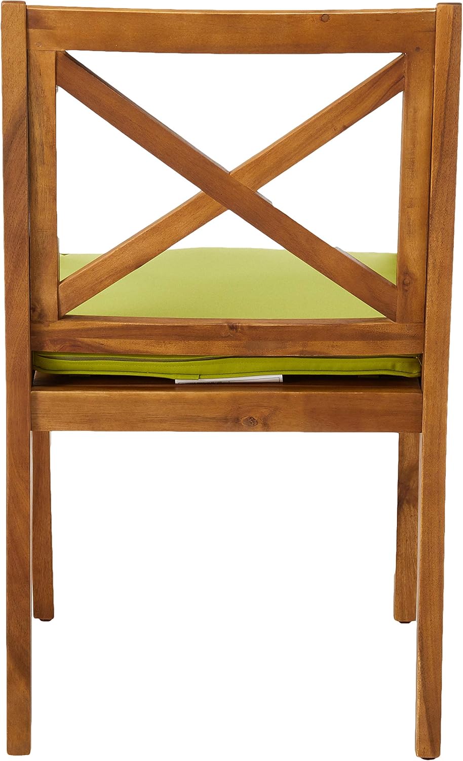 Christopher Knight Home 304683 Peter | Outdoor Acacia Wood Dining Chair Set of 2, Teak/Green Cushion : Garden & Outdoor