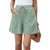 Spriolim Women's Drawstring Shorts Elastic Waist Lightweight Summer Casual Short with Pockets