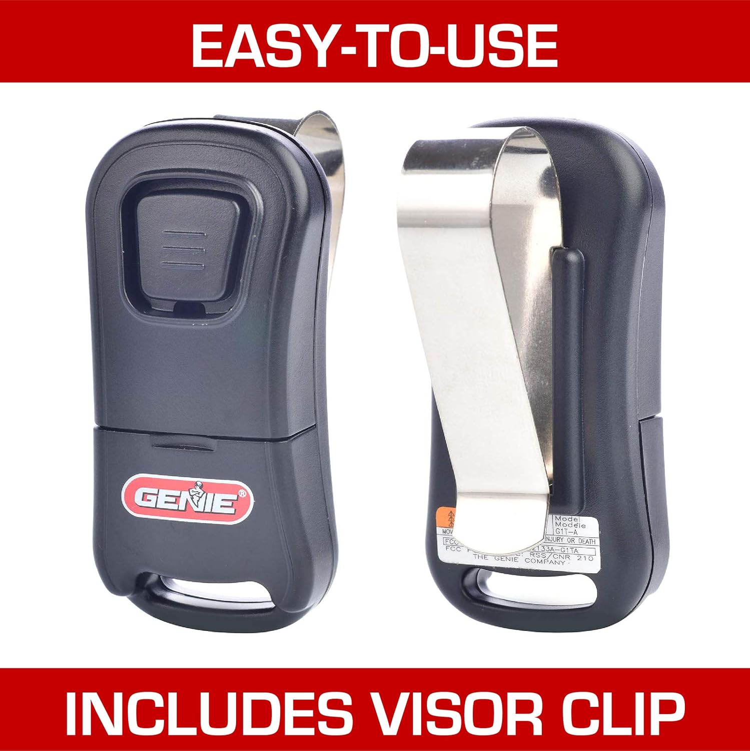 Genie Single Button Garage Door Opener Remote - Safe & Secure Access - Compatibility with Genie Only Intellicode Garage Door Openers - Model G1T-BX - - 