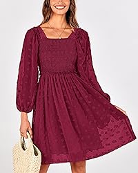 BTFBM Women Square Neck Smocked Dresses 2024 Summer