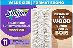 Swiffer PowerMop Wood Mopping Pad Refills for Floor Cleaning, 11 count