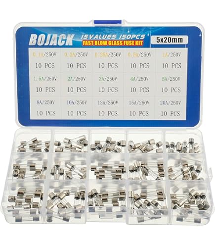 thumbnail image 2 of 10Pcs Quick Blow Glass Tube Fuse Assorted Kits Fast-Blow Glass Fuses 2 of 12
