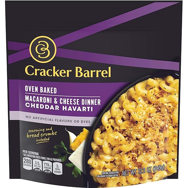CRACKER BARREL OVEN BAKED CHEDDAR HAVARTI MACARONI AND CHEESE DINNER (12.3 OZ POUCH)